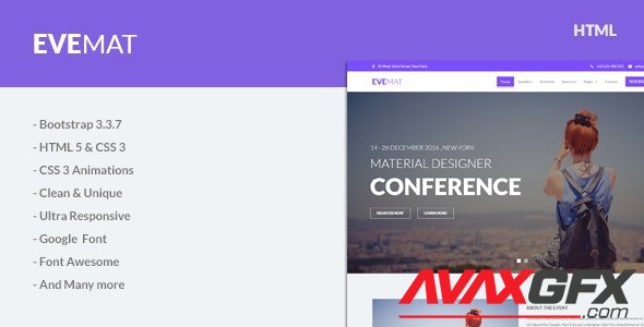 ThemeForest - EveMat v1.0 - Responsive HTML Event Template - 19327878