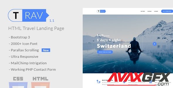 ThemeForest - Trav v1.1 - Travel HTML Landing Page - 20774925