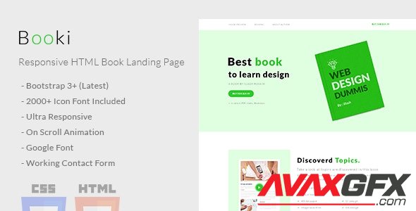 ThemeForest - Booki v1.0 - Responsive HTML Book Landing Page - 21208913
