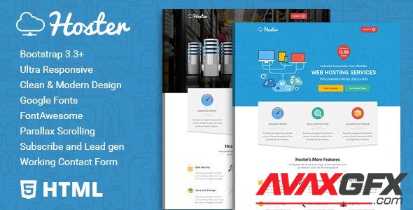 ThemeForest - Hoster v1.0 - Hosting Service HTML Template - 11833611