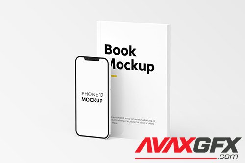 Book & iPhone 12 Mockup CTDC8XA