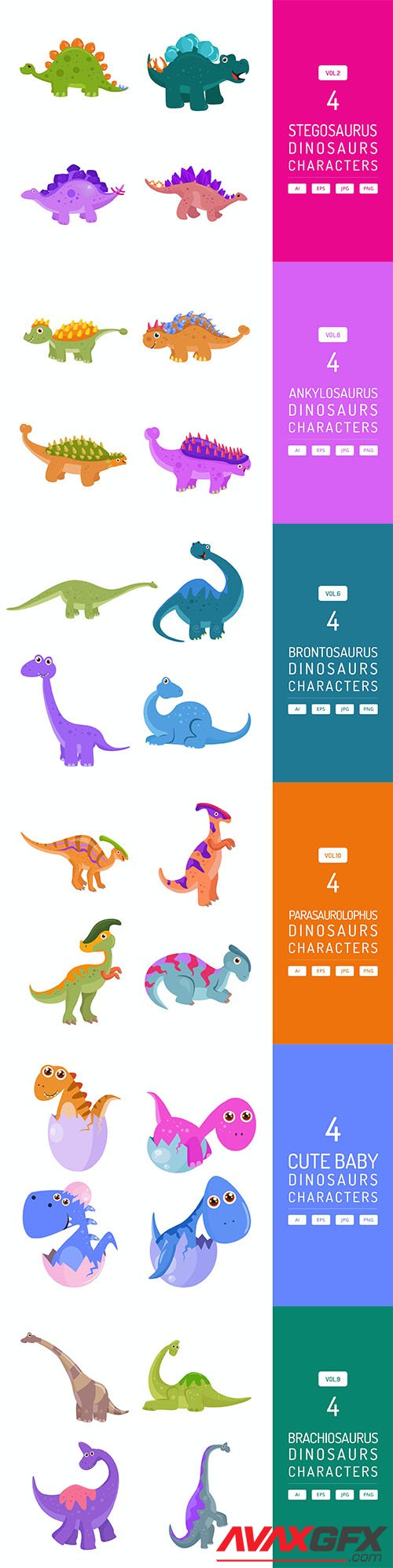 Dinosaurs Character Set