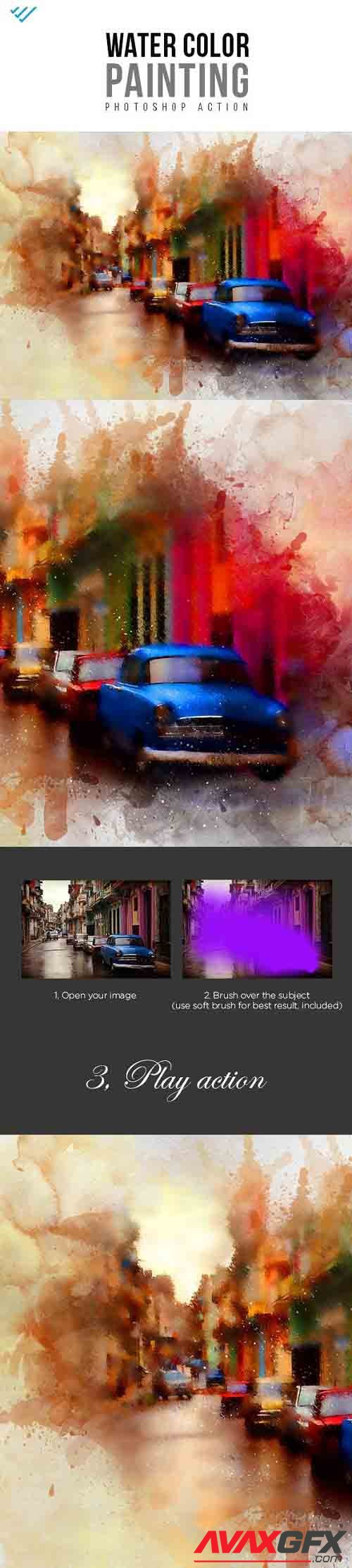 GraphicRiver - Water Color Painting Photoshop Action 18707132
