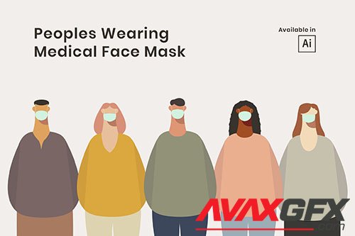 Peoples wearing medical mask for protection