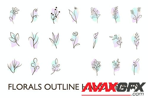 Flower Outline Hand Drawn
