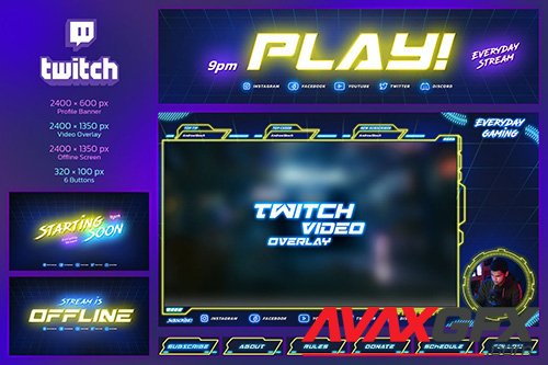 Twitch Neon Gaming Kit