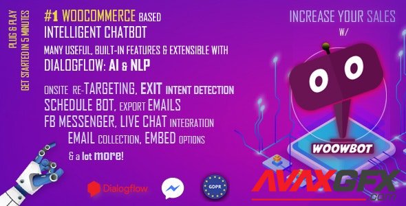 CodeCanyon - ChatBot for WooCommerce - Retargeting, Exit Intent, Abandoned Cart, Facebook Live Chat - WoowBot v12.3.9 - 21426656