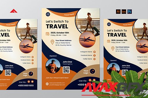 Online Travel Virtual Event Flyer