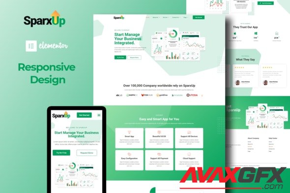 ThemeForest - SparxUp v1.0.0 - Saas & Startup Elementor Template Kit - 31313830