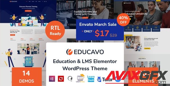 ThemeForest - Educavo v2.4.2 - Online Courses & Education WordPress Theme - 28715006