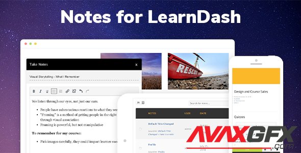SnapOrbital - Notes for LearnDash v1.6.7 - Take Notes on Any LearnDash Course, Lesson or Topic