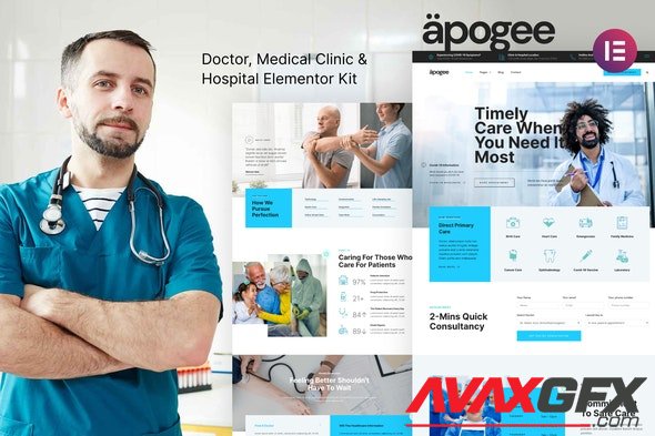 ThemeForest - Apogee v1.0.0 - Medical Clinic & Hospital Elementor Template Kit - 31348661