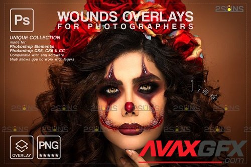 Wounds and scars Blood splatter photoshop overlay v34- 1132994