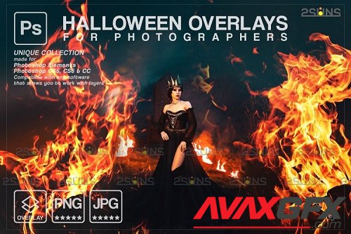 Halloween overlay & Halloween photoshop fire V40 - 1133003