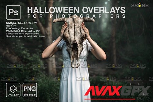 Halloween clipart Halloween overlay, Photoshop overlay v36 - 1133001