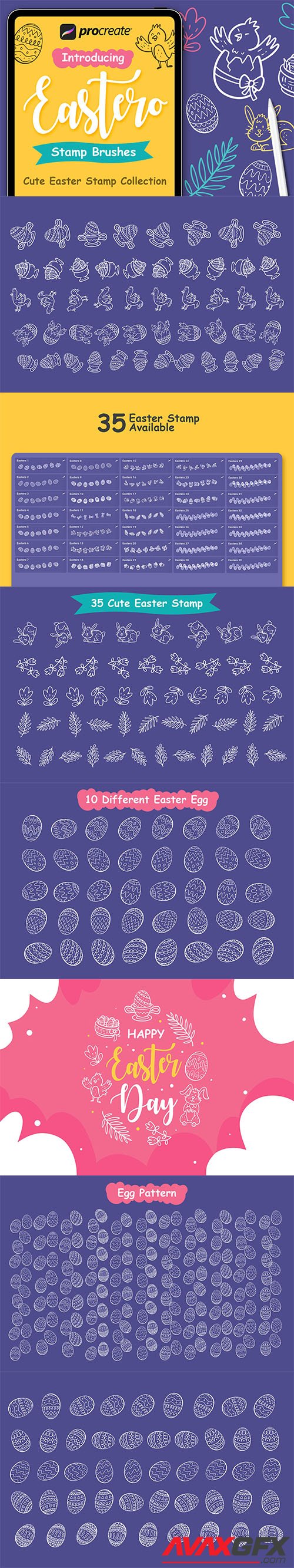 Easter Stamp - Procreate Brushes