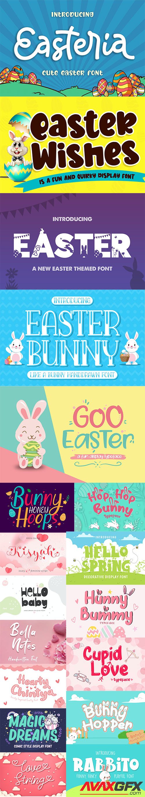 Collection of Easter, Spring and Love Fonts