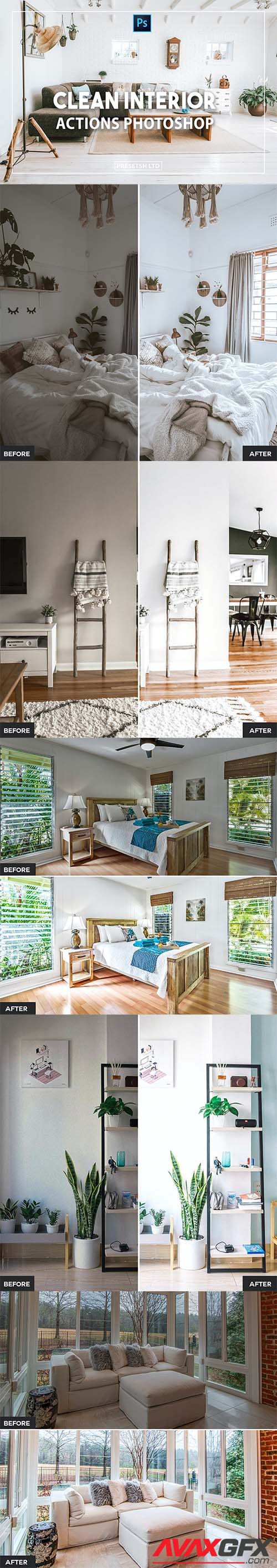 Clean Interior Photoshop Actions