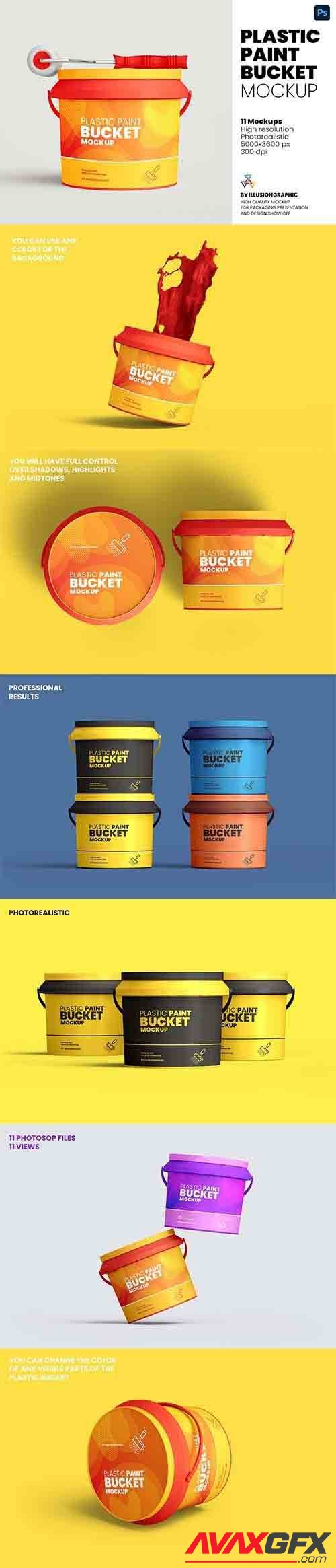 CreativeMarket - Plastic Paint Bucket Mockup 5976024
