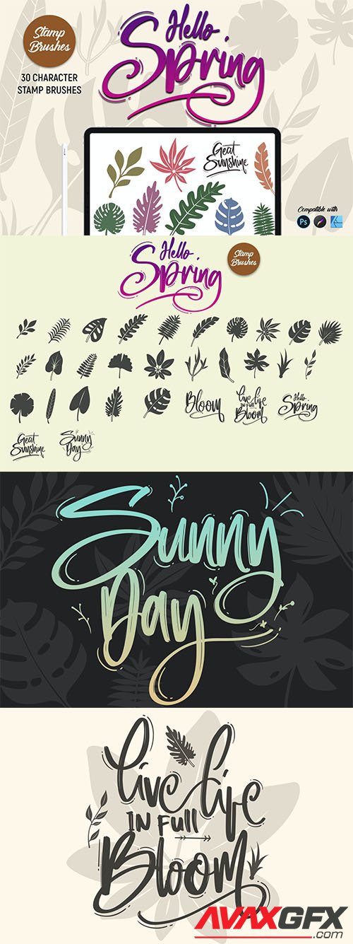 Hello Spring | Stamp Brushes