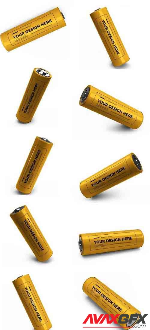 Small Battery AA 3D Mockup Template