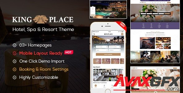 ThemeForest - KingPlace v1.2.4 - Hotel Booking, Spa & Resort WordPress Theme (Mobile Layout Ready) - 20990483 - NULLED
