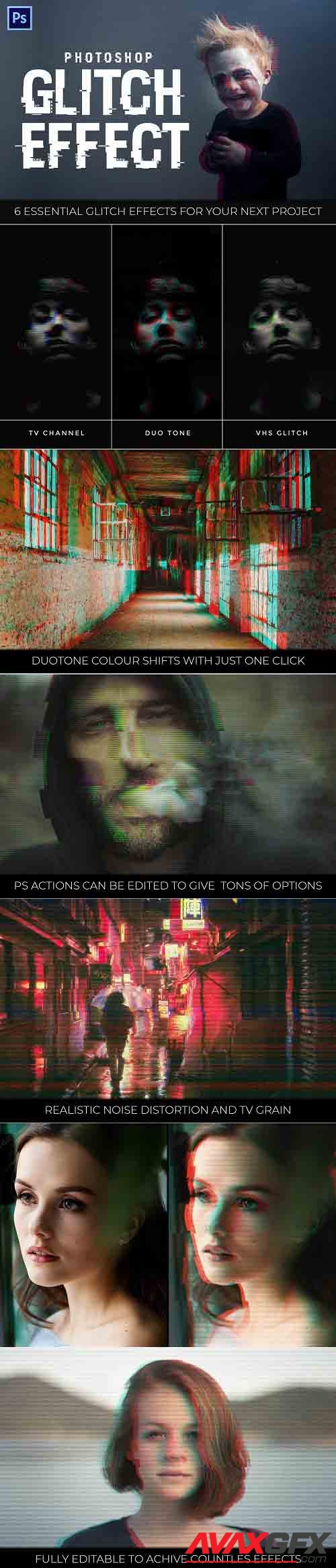 Glitch Effect Photoshop Actions - 4392799