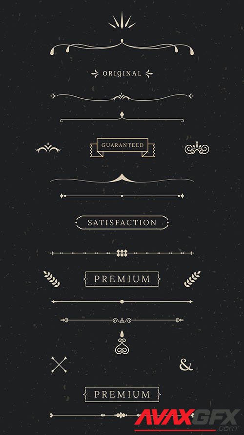 Vintage premium banner collection vectors