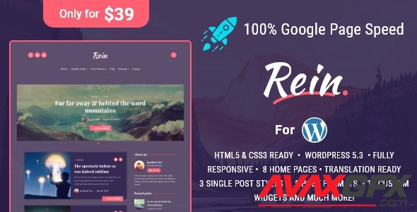 ThemeFrest - Rein v2.2.7 - Minimal Lightweight Dark Theme for WordPress - 24487827 - NULLED