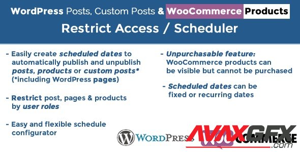 CodeCanyon - WordPress Posts & WooCommerce Products Scheduler / Restrict Access v5.4 - 14427619