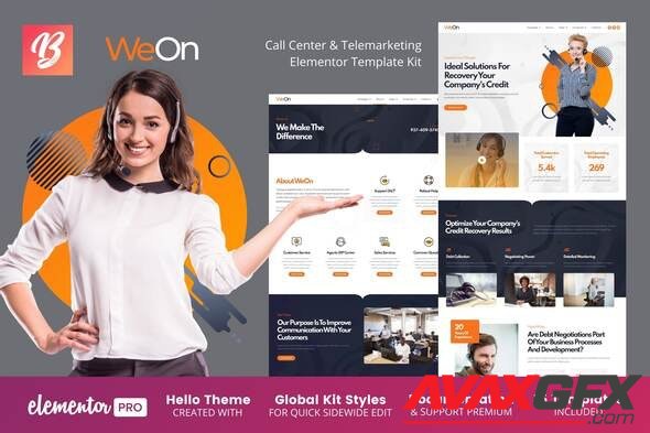 ThemeForest - WeOn v1.0.0 - Call Center & Telemarketing Elementor Template Kit - 31449547