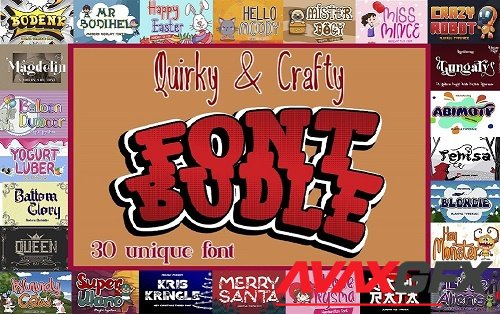 Quirky & Crafty Font Bundle - 30 Premium Fonts