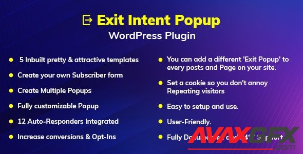 CodeCanyon - Exit Intent Popup WordPress Plugin v1.0.0 (Update: 8 October 19) - 23997572