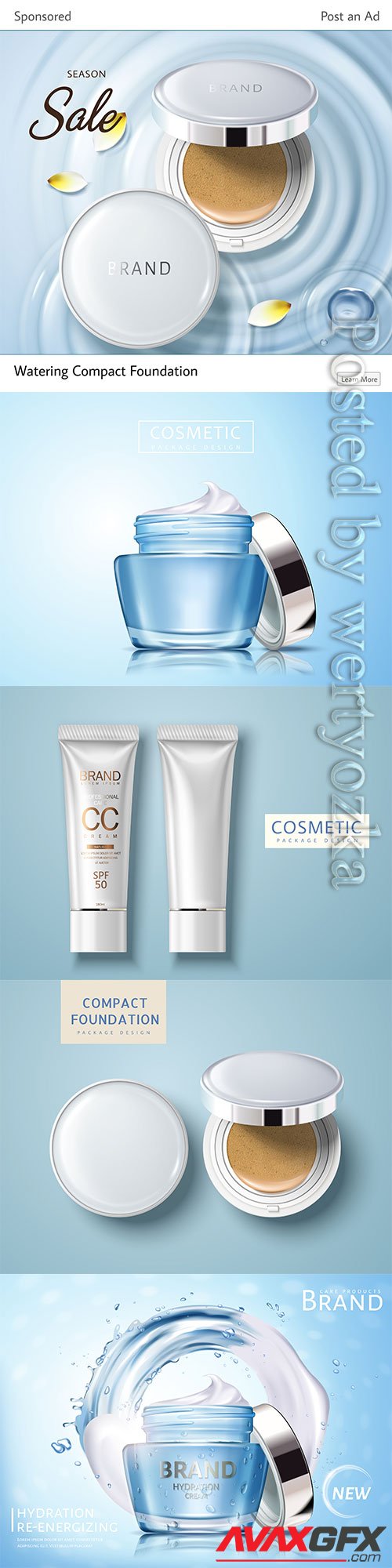 Bottle package skin care cream, beauty cosmetic poster