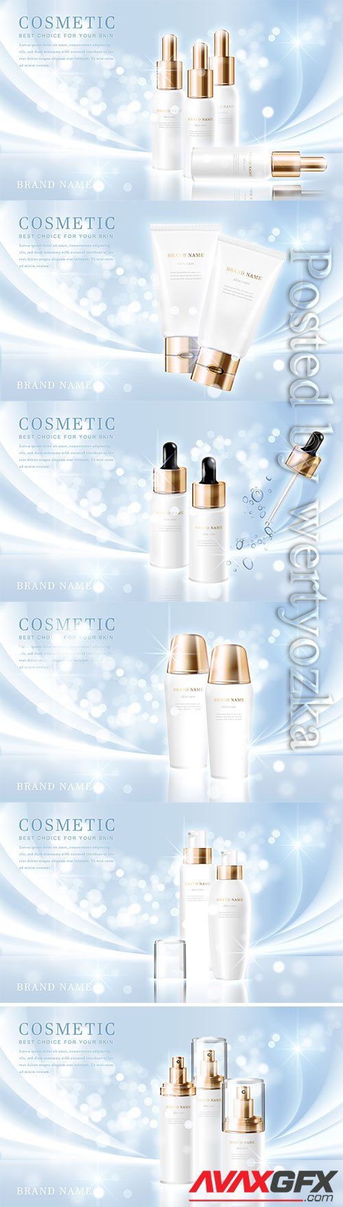3d elegant cosmetic tube bottle