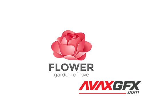 Rose flower garden logo