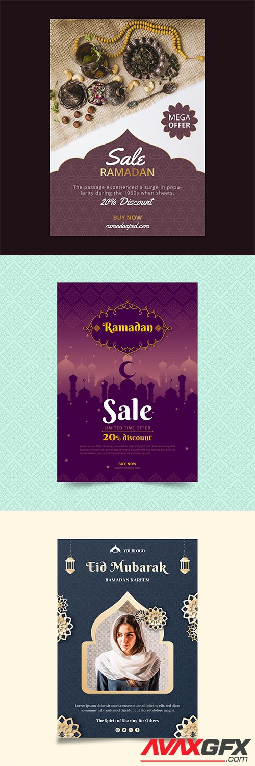Ramadan sale vertical flyer template