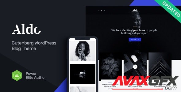 ThemeForest - Aldo v1.0.4 - Black and White Gutenberg Blog WordPress Theme - 22999768