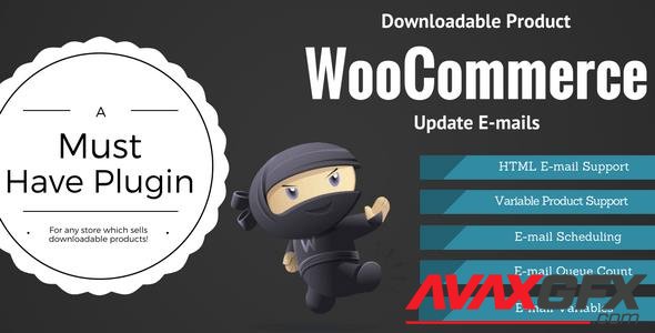 CodeCanyon - WooCommerce Downloadable Product Update E-mails v2.0.5 - 18908283