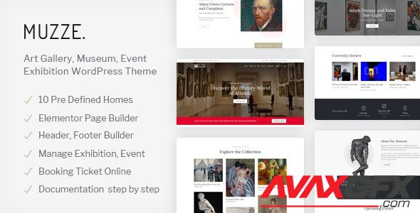 ThemeForest - Muzze v1.3.4 - Museum Art Gallery Exhibition WordPress Theme - 23384660