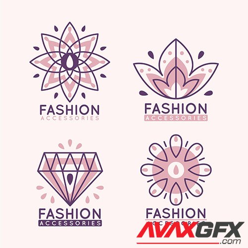 Fashion accessories logo set