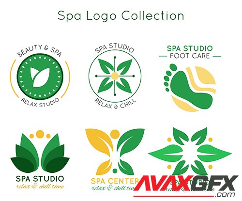 Abstract spa logo collection