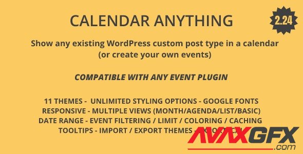 CodeCanyon - Calendar Anything v2.24 - Show any existing WordPress custom post type in a calendar - 23345442