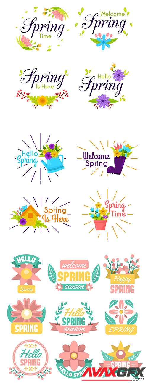 Flat spring badge collection