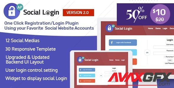 CodeCanyon - Social Login WordPress Plugin - AccessPress Social Login v2.0.8 - 11815891