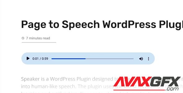 CodeCanyon - Speaker v3.2.2 - Page to Speech Plugin for WordPress - 24336046