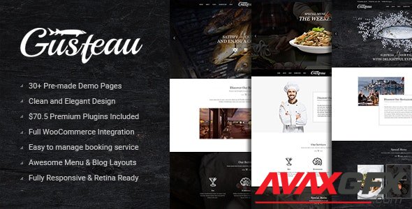 ThemeForest - Gusteau v1.7.9 - Elegant Food - Coffee and Restaurant WordPress Theme - 13015509