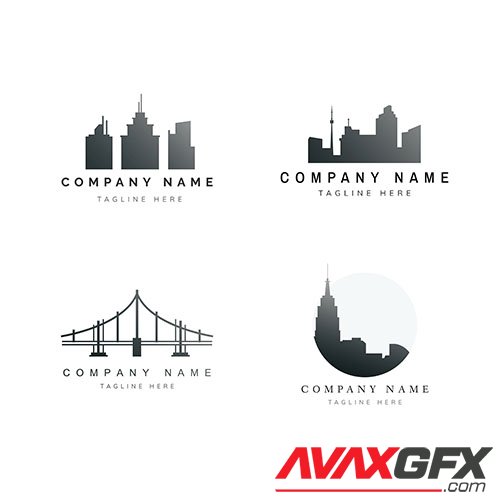 Silhouette cityscape logo vector