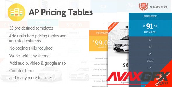 CodeCanyon - AP Pricing Tables v1.0.4 - Responsive Pricing Table Builder Plugin for WordPress - 19444865