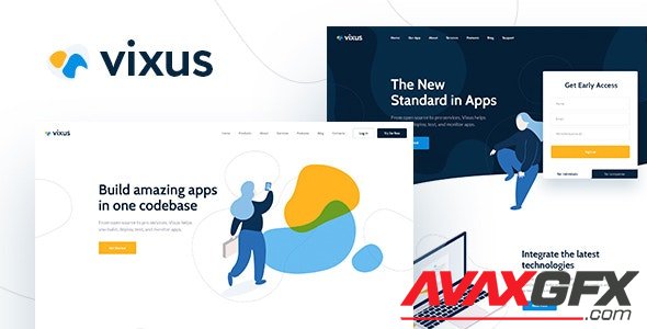 ThemeForest - Vixus v1.0.6 - Startup Mobile App WordPress Landing Page Theme - 23294498